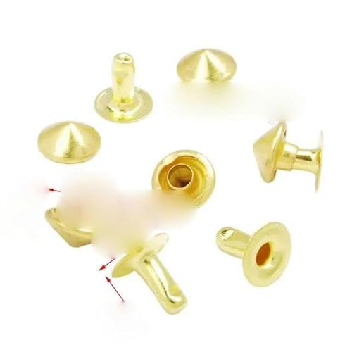 50Set Stud Niet Spike Dekorative Kleidung Schuhe Taschen DIY Zubehör Silber Goldene 8mm 10mm-8mm Goldene von FAQIMORAX