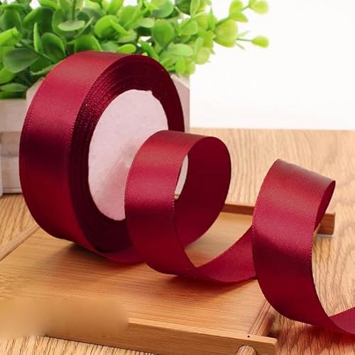 6-10-12-15-20-25-40-50 mm silbergraues Satinband, 22 m/Rolle, für Geburtstagspartys, Geschenkband, Weinrot, 15 mm 6-10-12-15-20-25-40-50 mm silbergraues Satinband, 22 m/Rolle, für Geburtstagspartys, Geschenkband, Weinrot, 15 mm von FAQIMORAX