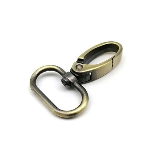 FAQIMORAX Karabinerhaken für Handtasche, Geldbörse, Schultergurt, Gürtelschnalle, Schlüsselanhänger, Hundehalsband, Verschluss, innen breit, 20 mm, gebürstet, antikes Messing, 5 Stück von FAQIMORAX