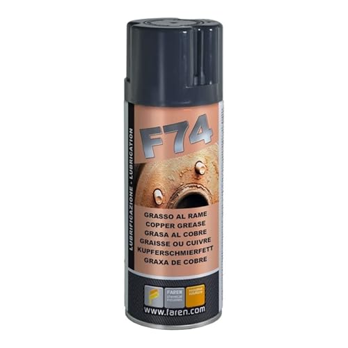 Faren F74 Kupferfett Schmierspray, Wasserabweisend, Hochtemperaturbeständig über 1000°C, Extremer Druck Schutz, Anti-Verschleiß und Korrosion, 400ml von FAREN