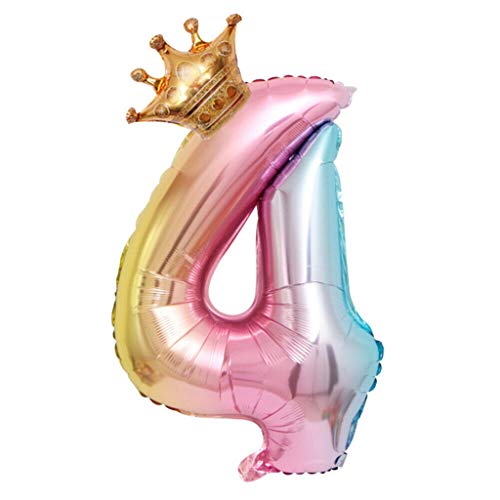 FARUTA Folienballons mit Kronenzahlen, Zahlenballons für Geburtstag, Jahrestag, Party, riesige Luftballons, Mylar-Folie, digitale Luftballons, Happy Birthday, Party, Jahrestag, Dekoration, Zubehör, von FARUTA