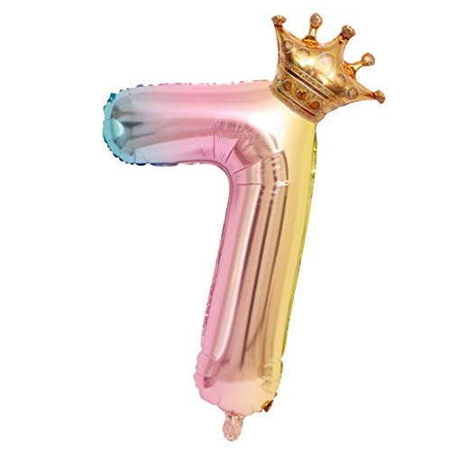 FARUTA Kronen-Zahlen-Folienballons, Zahlenballons für Geburtstag, Jahrestag, Party, riesige Luftballons, Mylar-Digitalballons, Happy Birthday Party, Jahrestag, Dekoration, Zubehör, 81,3 cm (Farbe: H) von FARUTA