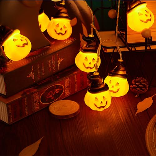 FARYODI Halloween Deko Kürbis Lichterkette 3M 20 LED Orange Kürbislaterne Lichterketten, Außen Kürbis Deko Lichterkette, Kürbis Lichterkette für Kinderpartys, drinnen und draußen,Kinderzimmer, Häuser. von FARYODI