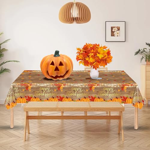 Kürbisse Sonnenblumen Blätter Herbst Tischdecke,Ahornblatt Tischläufer,Saisonnal Küche Tisch Dekoration Drinnen Urlaub Party Dekor 137x 274cm (2 Stück,Stil 3) von FARYODI