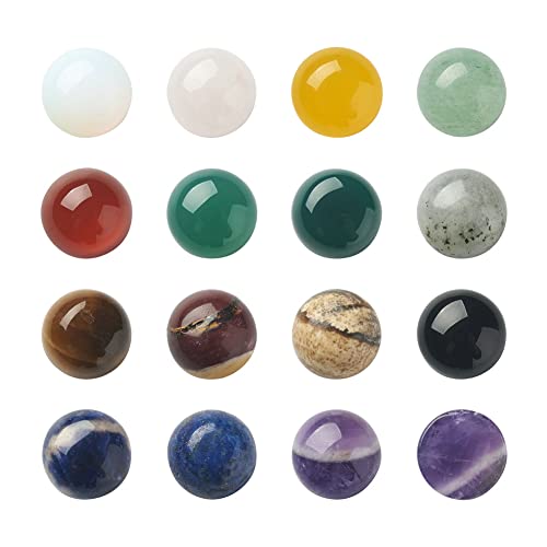 FASHEWELRY 30pcs natürliche & synthetische Edelstein Cabochon 10mm Heilung Kristall Energie Stein Cab Covers kein Loch für DIY Schmuck machen Kunsthandwerk von FASHEWELRY