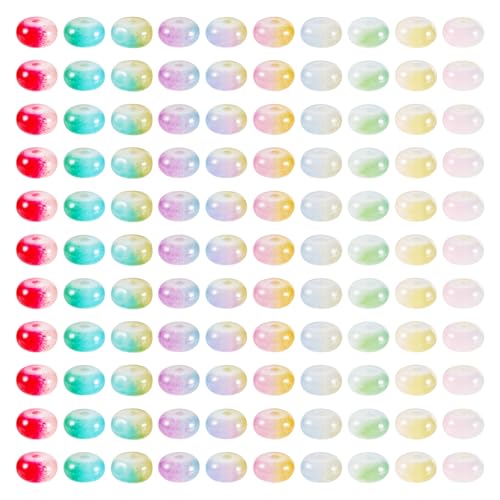 FASHEWELRY 400 Stück bunte Glasperlen, Rondelle, Kristall, 8 mm, lose Abstandshalter, Großpackung für DIY, Schmuck, Handwerk, Freundschaft, Armband, Halskette von FASHEWELRY