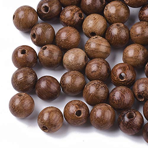 FASHEWELRY 500 Stück 6 mm runde Holzperlen natürliche Holzabstandshalter Sienna Farbe Bulk Mala Perlen für DIY Armbänder Herstellung Loch: 1,5 mm von FASHEWELRY