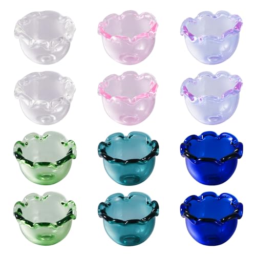 FASHEWELRY Glasblumen-Perlenkappen, Kristall, verschiedene Tiere, Blumen-Endkappen, Windglocken-Perlen für DIY-Windspiele, Schmuckherstellung, 23,5 ~ 24 x 15 mm, 12 Stück von FASHEWELRY