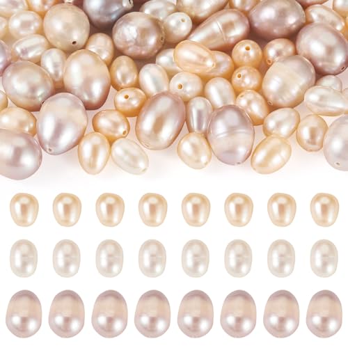 FASHEWELRY Natürliche Süßwasser-Zuchtperlen in 3 Größen, 6–10 mm, Reisform, Barockperlen, Keshi-Perlen, lose Perlen für DIY-Ohrringe, Armbänder, Halsketten, 60 Stück FASHEWELRY Natürliche Süßwasser-Zuchtperlen in 3 Größen, 6–10 mm, Reisform, Barockperlen, Keshi-Perlen, lose Perlen für DIY-Ohrringe, Armbänder, Halsketten, 60 Stück von FASHEWELRY