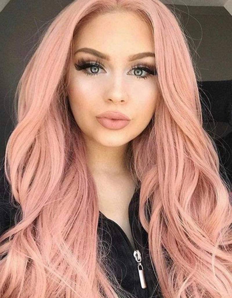 22 Zoll Rose Gold Körper Wellige Lace Front Perücke Neu von FASHIONDEITY