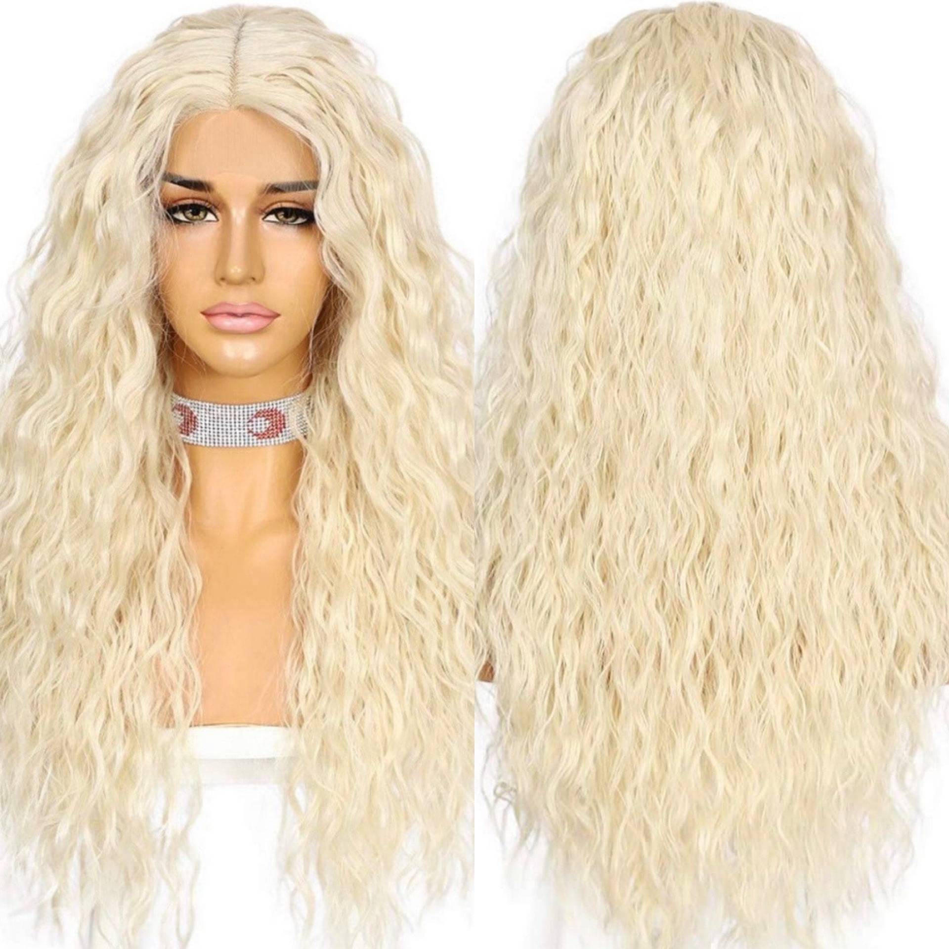 24" Blonde Sommer Wellige Spitze Front Perücke Neu 5" Vordere Mittelteil von FASHIONDEITY