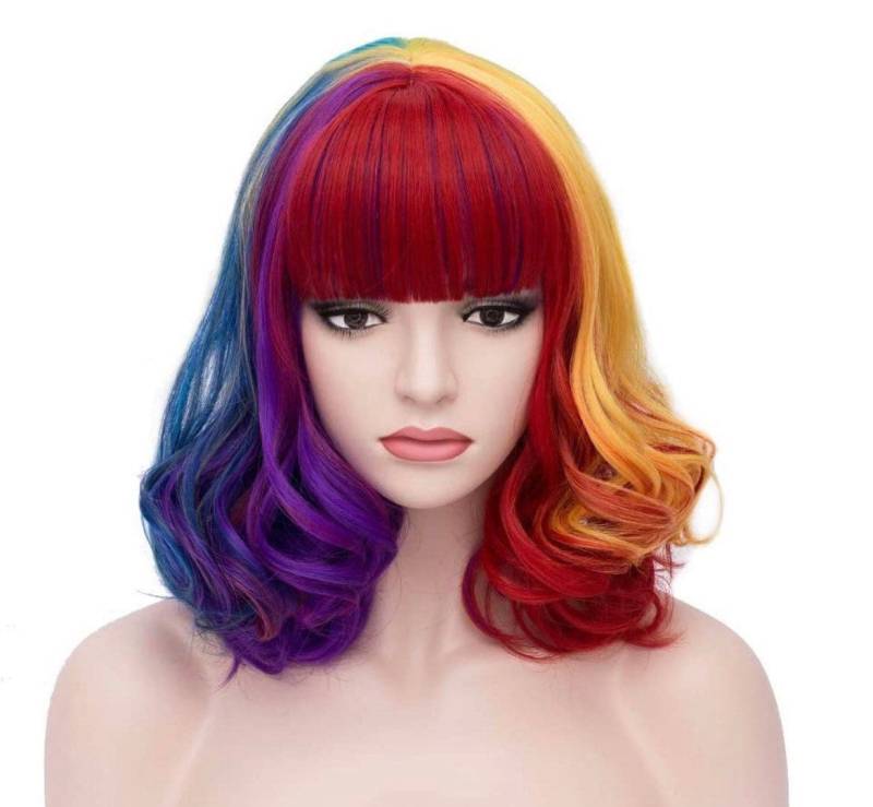 Illiana 14" Regenbogen Vollmütze Perücke Neu von FASHIONDEITYHAIR