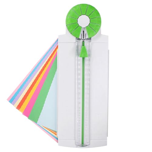 360° drehbarer Papierschneider, manueller Bastelpapierschneider | Manueller 12-in-1-Kartonschneider - Tragbares Papierschneidezubehör für Scrapbooking, Karton, Etikettenpapier von FASSME