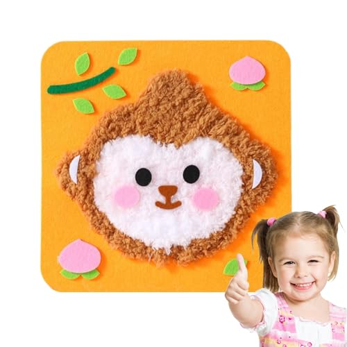 FASSME Cartoon Animal Sewing Craft Kit, Stickerei Doll Set, Punch Nadel Creative Stickerei Set, Interaktives Bildungsnähtkit für Anfänger Kinder Mädchen Mädchen von FASSME