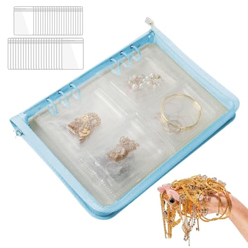 FASSME Schmucketui für Reisen, transparenter Schmuck-Organizer, Wasserdichtes, durchsichtiges Schmucketui, Tragbare Schmuckschatulle, kratzfestes Ohrring-Etui für Armbänder und Halsketten von FASSME