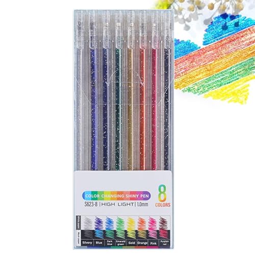 Glitzer-Gelstifte zum Ausmalen, Glitzer-Gelstift-Set - Verschiedene Farben funkelnde Gel-Glitzerstifte - Künstlerbedarf, Gel-Marker-Set für Malbücher für Erwachsene, Journaling, Basteln, Kritzeln, Zei von FASSME