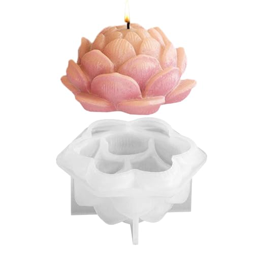 Seifenherstellungsformen, Blumen-Silikonformen-Set, 3D-Rosenblüten-Fondant-Silikonformen Für Die Herstellung Von Seifenkerzen, Flexible Silikongussformen, Aromatherapie-Kerzenformen von FASSME