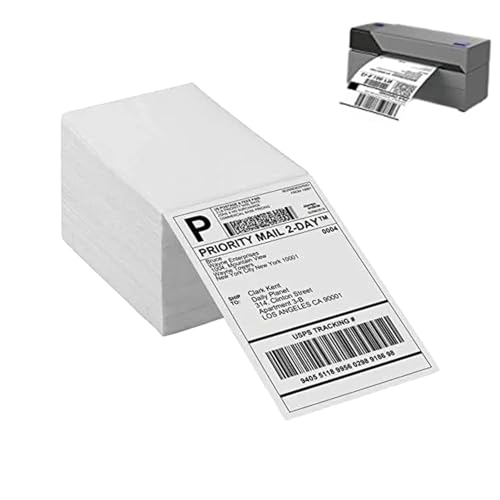 Thermoversandadressenetiketten,Thermodruckeretiketten - Direktes Thermo-Etikettenpapier | 500 Etiketten pro Stapel, starke Klebekraft, direkte Thermo-Versandbarcodes für Kartons von FASSME