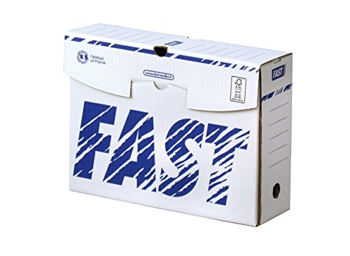 Fast 10 Stück Ablagebox Manuelle 10 cm Dos 10 cm Blanc/Bleu von FAST