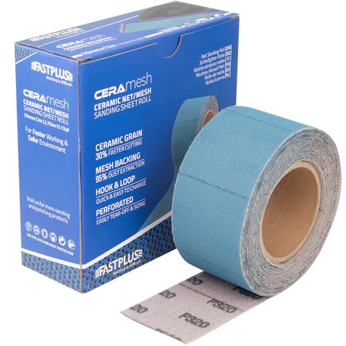 Clean Schleifpapier Rolle 70mmx12m Netz-Grifffolienrolle P120 Schleifpapierrolle Schleifpapier Rolle Selbstklebend Keramisches Zum Schleifen von Holz, Spachtelmasse, Lack, Kunststoff von FASTPLUS