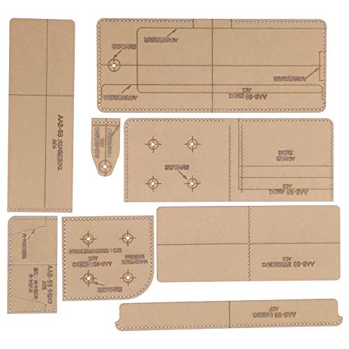 8 Stück lange Brieftaschenmuster, transparent, DIY-Brieftaschen-Acryl-Schablonen, Ledermuster, Acryl-Brieftaschen-Schablone, Lederhandwerk, Werkzeug, Lederform, Mustervorlagen für Heimwerker, von FAUOSWUK