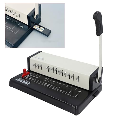 Bindemaschine, Rund, 13 Löcher, A4, A5, B5, Locher für Ordner, max. 25 Blatt, Manuell Verstellbarer Locher für Broschüren von FAUOSWUK