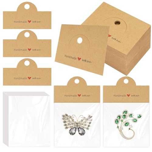 FAURAPMNG Schmuckbeutel, 200 Stück, Schmuck-Display-Taschen, Verpackung für kleine Unternehmen, für Armbänder, Schlüsselanhänger, Auto-Untersetzer, Ohrring-Schmuck-Display, transparente Tasche von FAURAPMNG