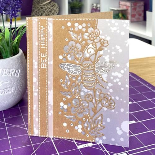 FAWENUCY Scrapbooking-Stanzformen, Streifen, Rahmen, Metall-Stanzformen für Kartenherstellung, Papierbastel-Stanzschablone, Hintergrundprägeschablonen, DIY-Album-Dekor (Bienenspitze, 8 x 15,7 cm) von FAWENUCY