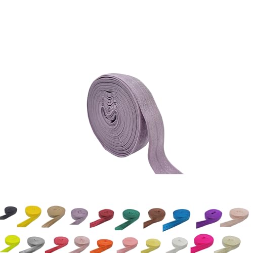 FAYADA Elastisches Band zum Umklappen, 1,6 cm, elastisches Band, elastisches Band für Haargummis, Stirnbänder, Nähen, Basteln, 4,5 m (Lavendel) von FAYADA