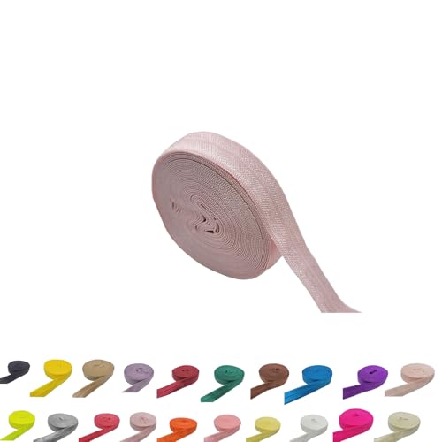 FAYADA Elastisches Band zum Umklappen, 1,6 cm, elastisches Band, elastisches Band für Haargummis, Stirnbänder, Nähen, Basteln, 4,5 m (Nude Pink) von FAYADA