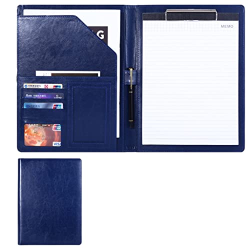 A4 Zwischenablage Ordner mit Speicher, A4 Case Document Organizer Handy Pockets Card Slots Recycled Paper Notepad Conference Contractor Executive(Bruin,No calculator) von FBHDKJNFG