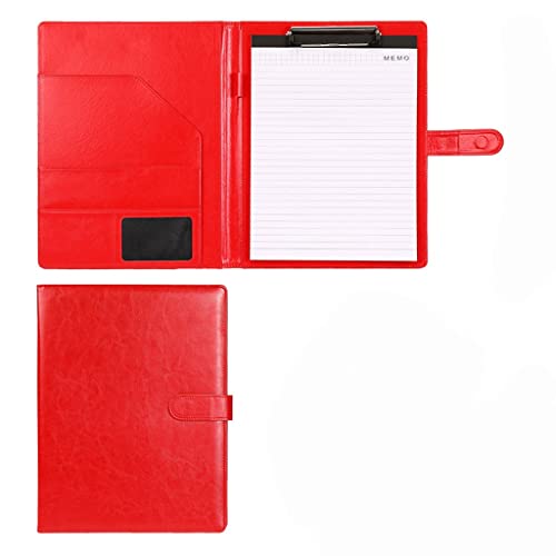 A4 Zwischenablage Ordner mit Speicher, A4 Clipboard Business File Folder Interview Resume Document Storage Organizer For Meeting And Interviews(Rood,With book) von FBHDKJNFG