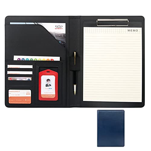 A4 Zwischenablage Ordner mit Speicher, Case Cover Folder Conference Resume Legal Document Organizer With Case W/Card Slots Folder For Men Women Anybody(Blauw,No calculator) von FBHDKJNFG