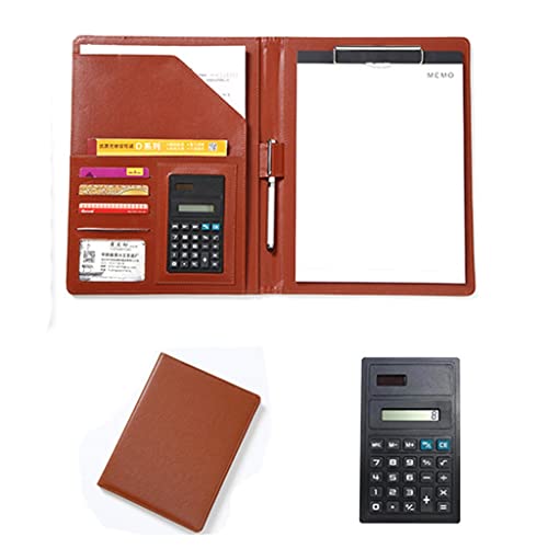 A4 Zwischenablage Ordner mit Speicher, Clipboard Folder Organizer Leather Folder Resume Folder With A4 Size Clipboard(Bruin) von FBHDKJNFG