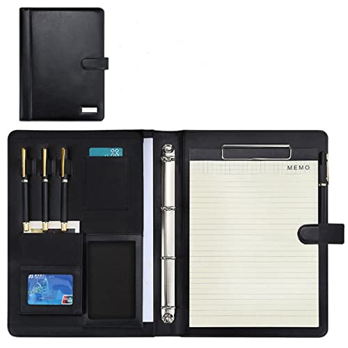 A4 Zwischenablage Ordner mit Speicher, Folder 4 Ring Binder Business Folder Organizer For Interview Conference And Presentation(No calculator) von FBHDKJNFG