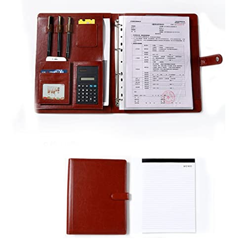 A4 Zwischenablage Ordner mit Speicher, Folder A4 Leather Conference Folder Business Case Document Bag Card Holders For Business School Office Conference(Bruin,Computer) von FBHDKJNFG