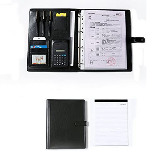 A4 Zwischenablage Ordner mit Speicher, Folder A4 Leather Conference Folder Business Case Document Bag Card Holders For Business School Office Conference(Svart,Computer) von FBHDKJNFG