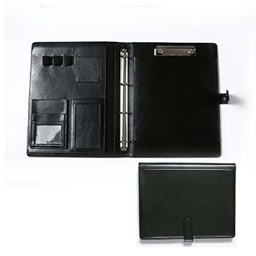 A4 Zwischenablage Ordner mit Speicher, Folder A4 Leather Conference Folder Business Case Document Bag Card Holders For Business School Office Conference(Svart,Empty case) von FBHDKJNFG