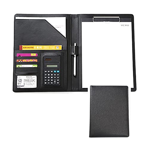 A4 Zwischenablage Ordner mit Speicher, Folder Interview Conference Document Organizer Business Card Holder A4 For Men Women School Office Conference(Svart) von FBHDKJNFG