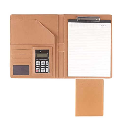 A4 Zwischenablage Ordner mit Speicher, Folder Writing Pad Conference Meeting Executive File Legal Document Organizer For Men Women(Geel,12digit calculator) von FBHDKJNFG