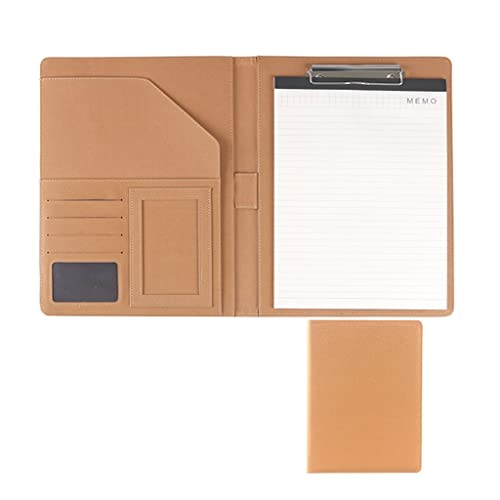 A4 Zwischenablage Ordner mit Speicher, Folder Writing Pad Conference Meeting Executive File Legal Document Organizer For Men Women(Geel,No calculator) von FBHDKJNFG