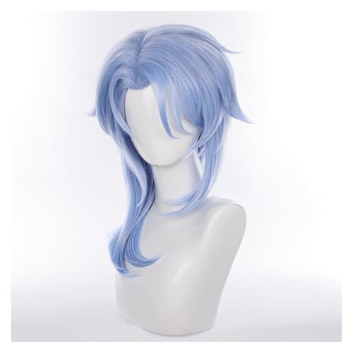 FBHDKJNFG Kurzhaarperücke Anime, Kostümperücke für Anime Blaue Langhaarperücke, Anime-Kostümperücke mit glattem Haar und Pony von FBHDKJNFG