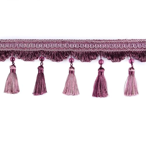 FBHDKJNFG fließende Dekoration, Kristallperlen hängen fließe DIY Nähen Stoff Gurtband Perlen Quasten Spitze (Farbe: Rosa, Größe: 2 m)(Purple,2m) von FBHDKJNFG