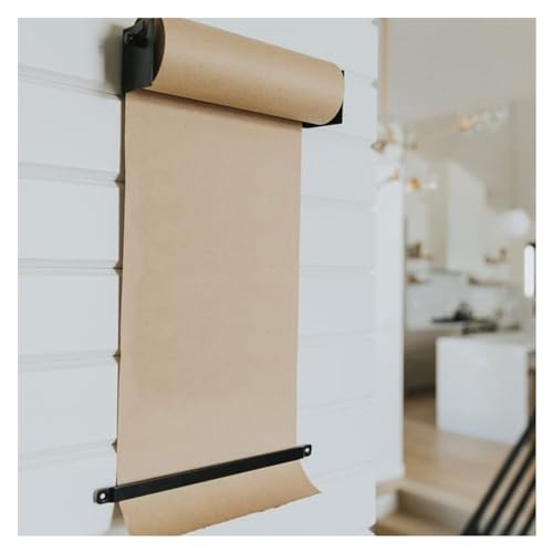 An der Wand montierter Kraftpapierrollenhalter-Spender, hängender Notizpapierroler, hängender Notizpapierrollenschneider für Kunstraum/Zuhause/Büro/Küche/Laden (Größe: 97 cm/38,2 Zoll breit) von FBHappiness