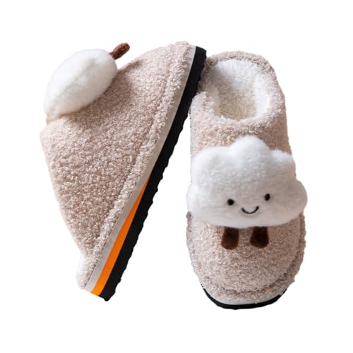 Damen Winterpantoffeln - Hausschuhe Warmer Plüschstoff Süße Wolken Home Baumwollr Plüschstoff Süße Wolken Home Baumwollpantoffel Weiche Faltbare Sohle Winterschuhe Dicke Sohlen Bodenrutschen von FBHappiness