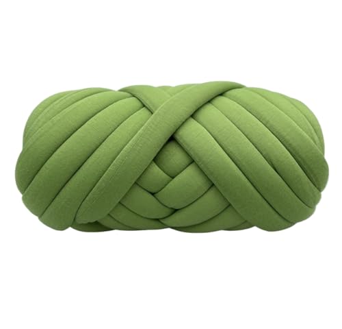 Grobes Garn, 1 kg, dickes Baumwollgarn, superdick, weich, waschbar, Strickgarn, teppiche, riesige Garne zum Selbermachen für handgestrickte Haustierbetten (Farbe: 1 kg Khaki) (1 kg Grasgrün) von FBHappiness