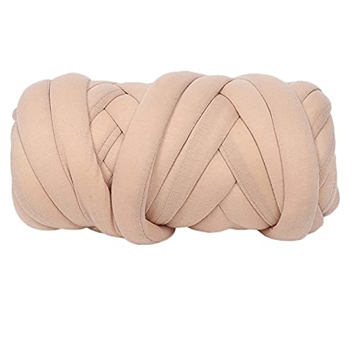 Grobes Garn, 500 g, superdickes, grobes Baumwollschlauchgarn, Alternative zum Se zum Selbermachen, sperrige Arm-Strickdecke, Handstrick-Spinngarn, grobes, weiches Garn (Farbe: Khaki) (Khaki) von FBHappiness