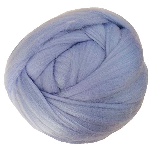 Grobes Garn, supergrobes Garn, Arm-Strickgarn, Decke, sperriges Roving-Alternatirm-Strickgarn, Decke, sperriges Roving-Alternativengarn, 500 g, grobes, weiches Garn (Farbe: Blassrosa) (Blau) von FBHappiness