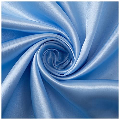 Satinmaterial, hochdichter Satinstoff, 150 cm breit, Meterware für Kleidungshintial, hochdichter Satinstoff, 150 cm breit, Meterware für Kleidungshintergrund, handgefertigt (Farbe: Hellblau) von FBHappiness