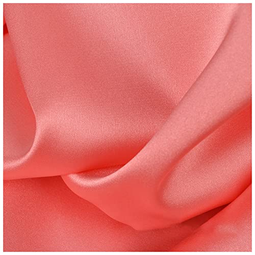 Satinmaterial, hochdichter Stretch-Satinstoff, 150 cm breit, Meterware für Kleid hochdichter Stretch-Satinstoff, 150 cm breit, Meterware für Kleidungshintergrund, handgefertigt (Farbe: Rosa) von FBHappiness